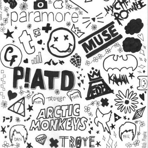 Контурные рисунки на стене