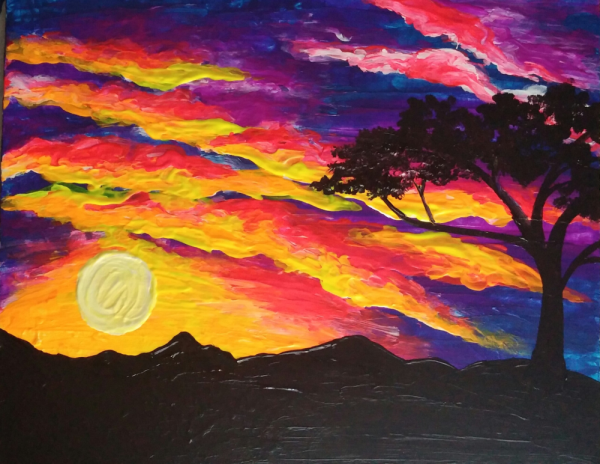 Декоративный пейзаж закат