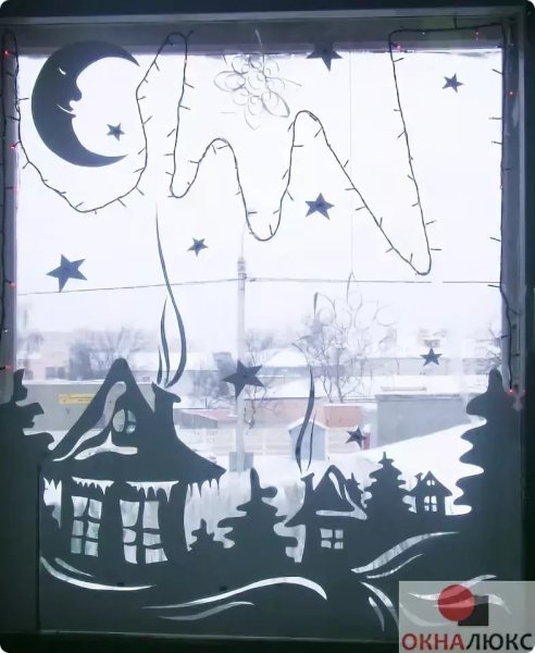 Новогодние рисунки на окнах