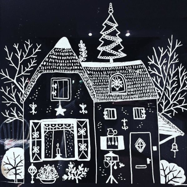 Новогодние мотивы на окна