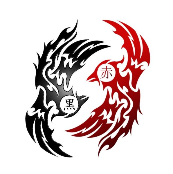 Тату трайбл Инь Янь