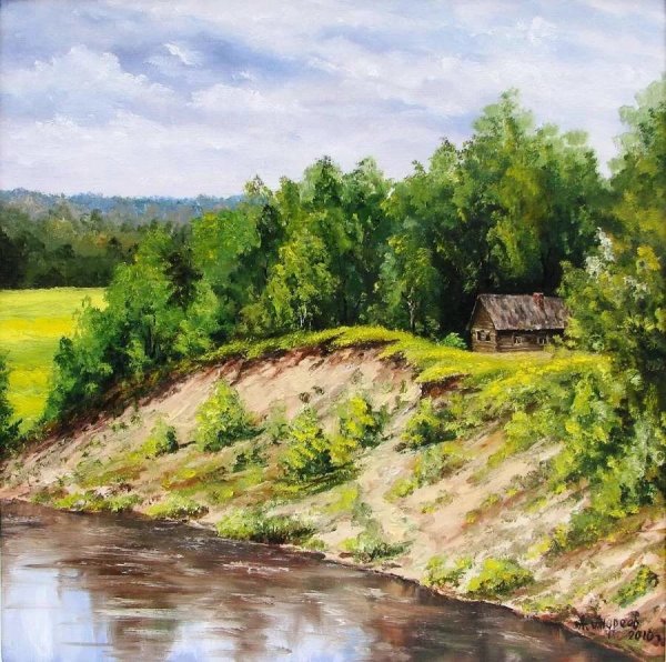 Река Сясь живопись пейзажи