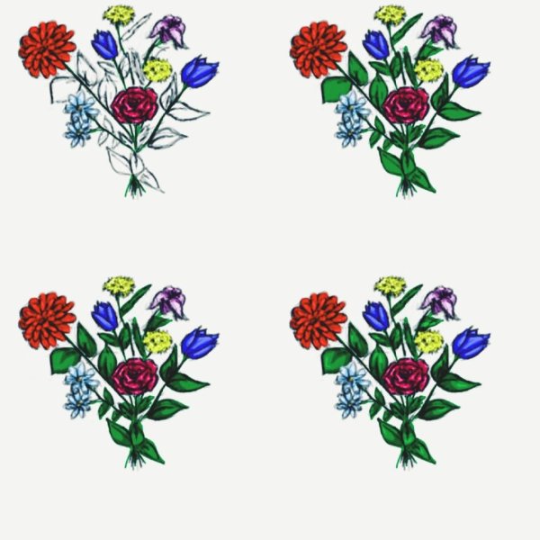 Маленький букет рисунок