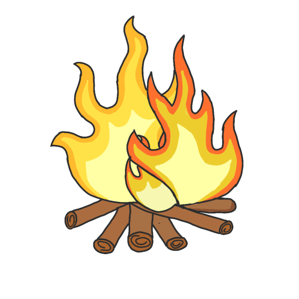 Огонь мультяшный рисунок
