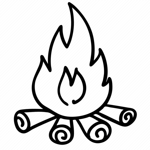 Костер силуэт