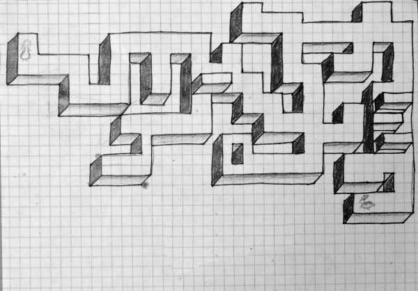 Объемные фигуры по клеточкам