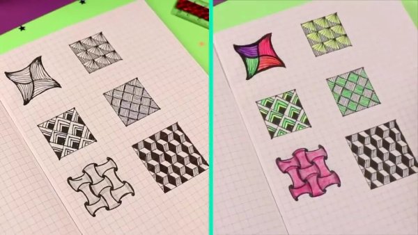 Рисование объемных фигур по клеточкам