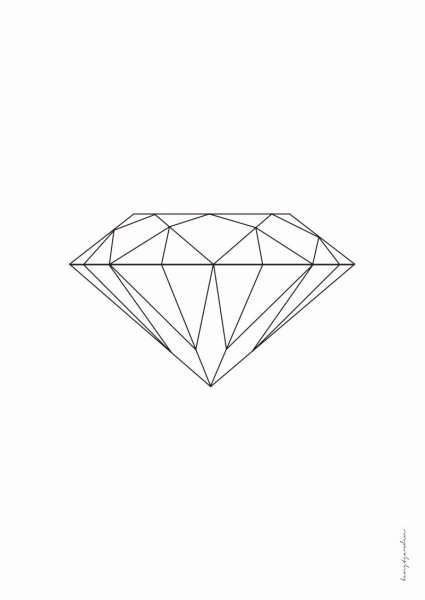 Тату бриллиант эскиз