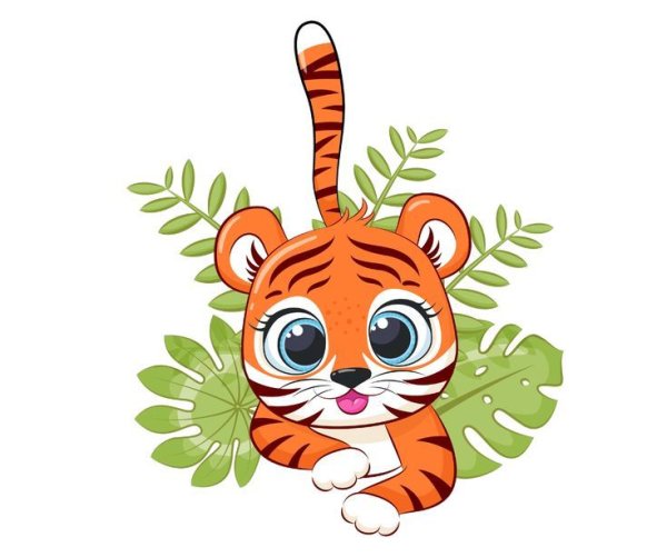 Тигр рисунок детский