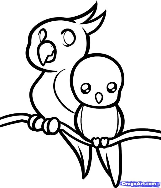 Попугай трафарет