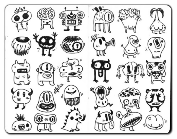 Чёрно белые монстрики