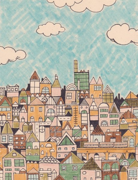 Рисунок маленького городка