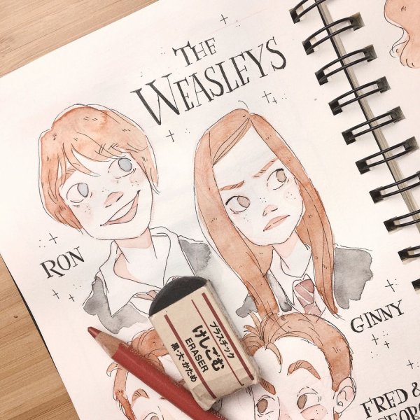 Оформление скетчбука Гарри Поттер