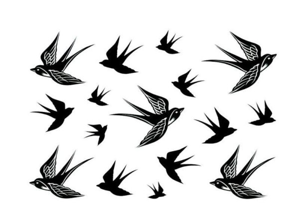 Птички тату эскиз