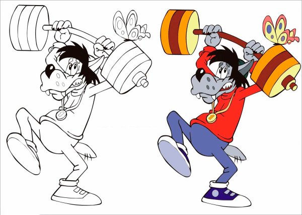 Волк и заяц ну погоди в адидасе