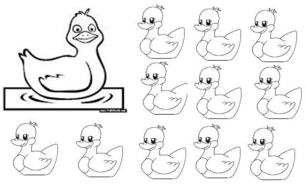 Раскраска уточка с утятами