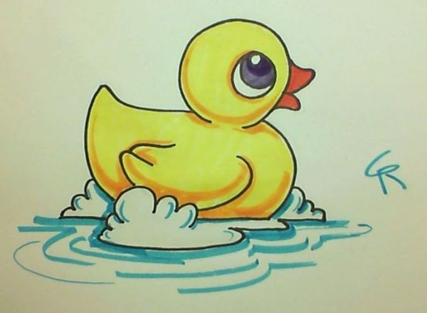 Маленькая уточка рисунок