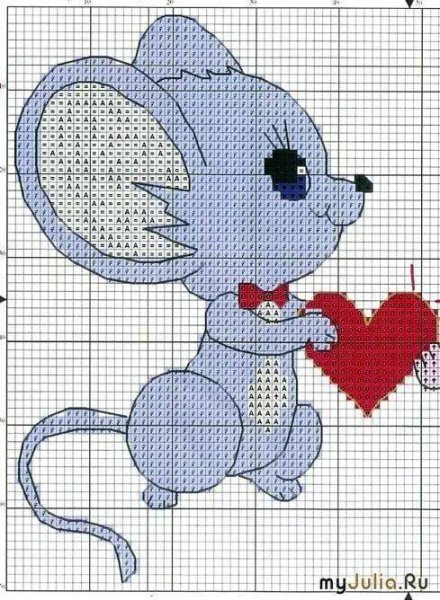 Вышивка зайца крестиком лёгкая