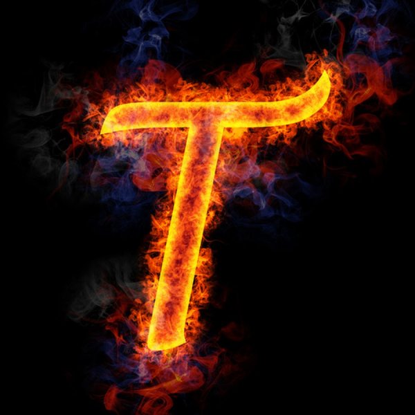 Буква т красивая Огненная