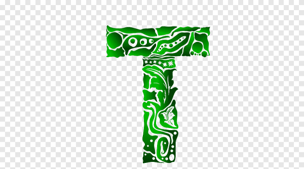 Буква т красивая зеленая