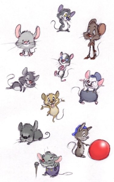 Мышь в мультяшном стиле