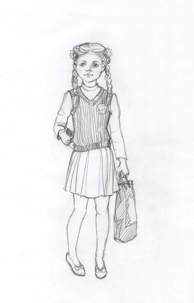 Рисунок девочки в полный рост