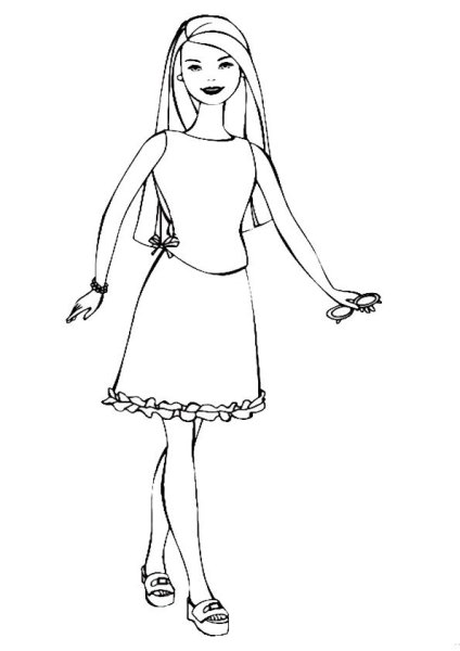 Маленькая девочка в платье зарисовка