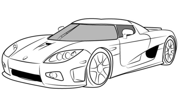 Раскраска для мальчиков Бугатти Феррари
