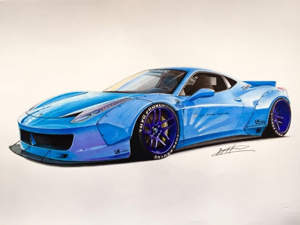 Синий гоночный автомобиль