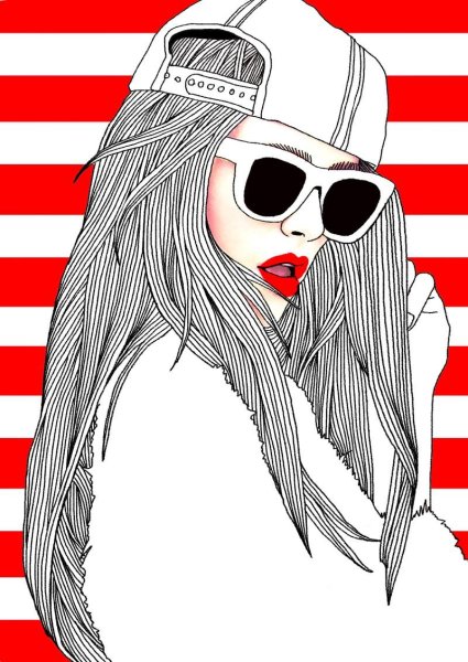 Рисунки девушек карандашом в стиле SWAG