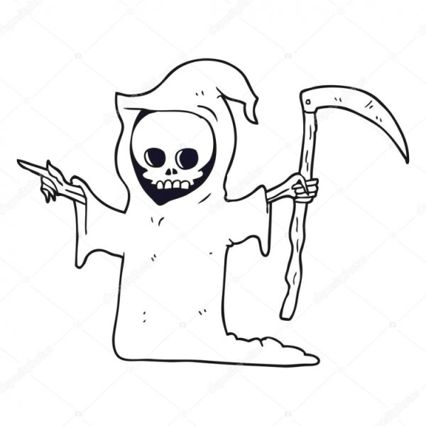 Смерть с косой черно белая