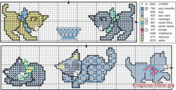 Детская вышивка на вязаных вещах схемы