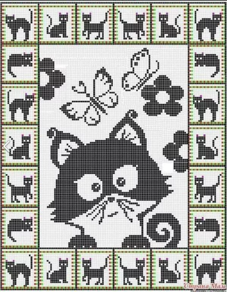 Схема кошки для вязания спицами