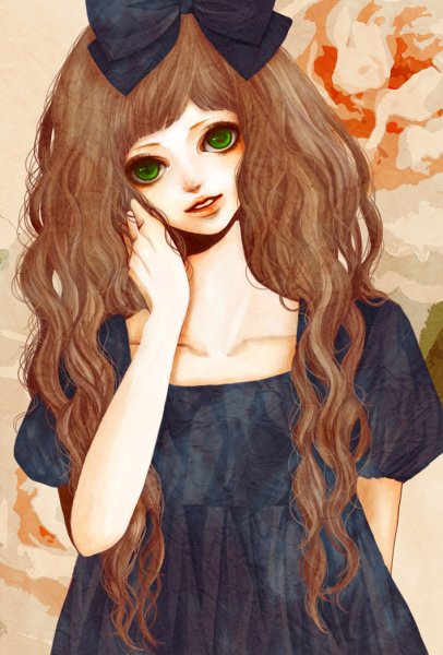 Мультяшная девочка с коричневыми волосами