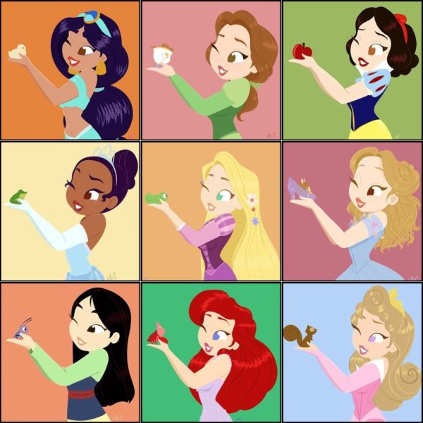Маленькие принцессы Дисней раскраски