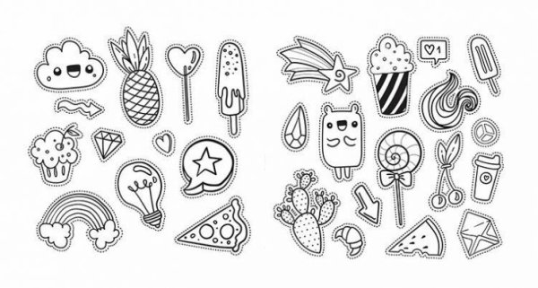 Стикеры черно белые