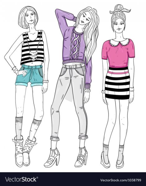 Срисовка одежды для подростков
