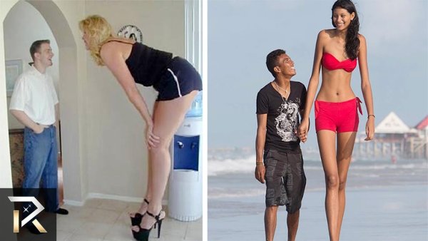 Высокий человек и низкая девушка