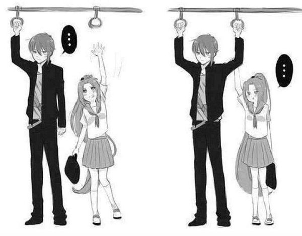 Аниме высокий парень и низка девушка
