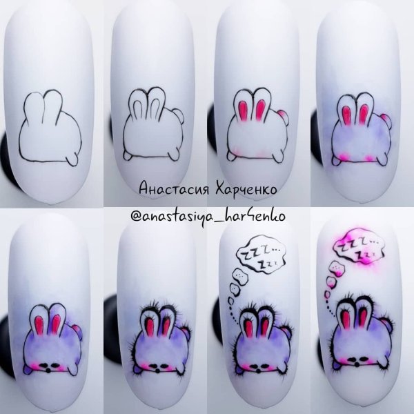 Рисунки на ногтях поэтапно