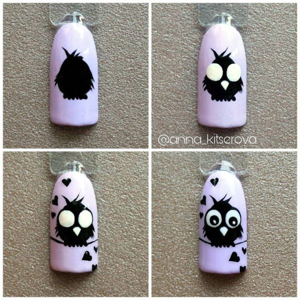 Пошаговое рисование на ногтях