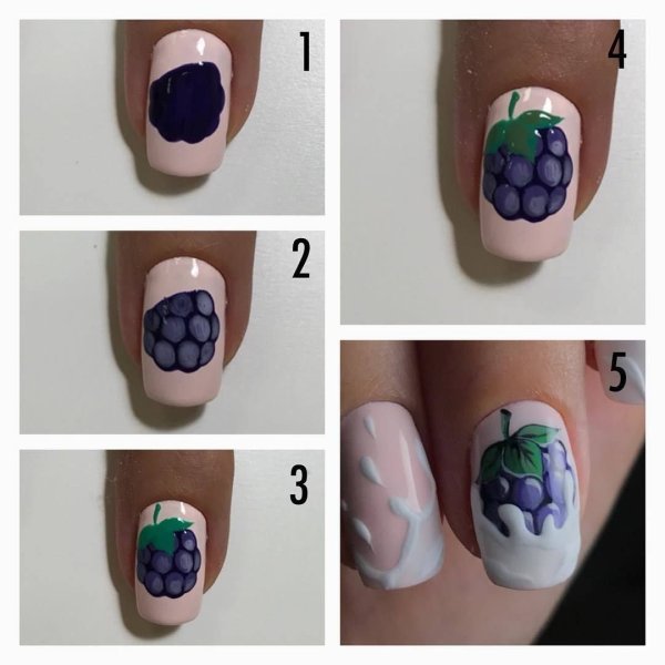 Рисунки на ногтях пошагово