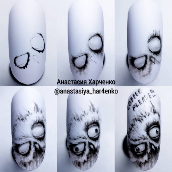 Единорог на ногтях пошагово