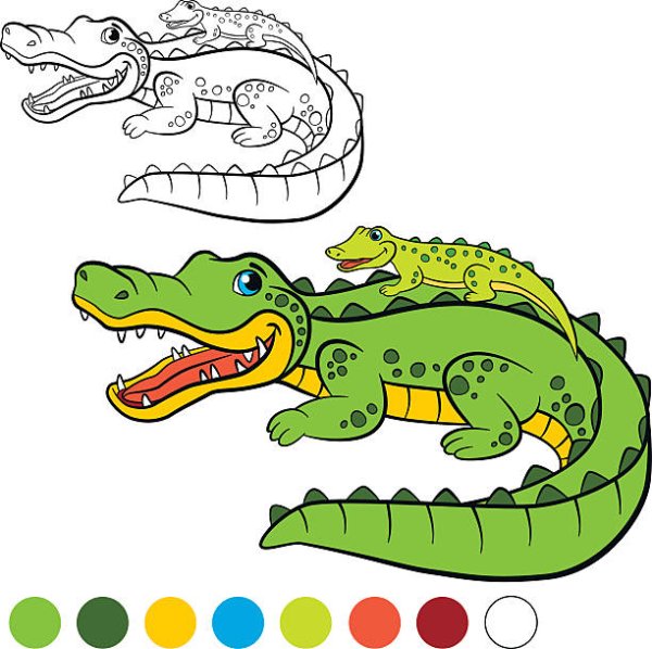 Милые крокодилы карандашом