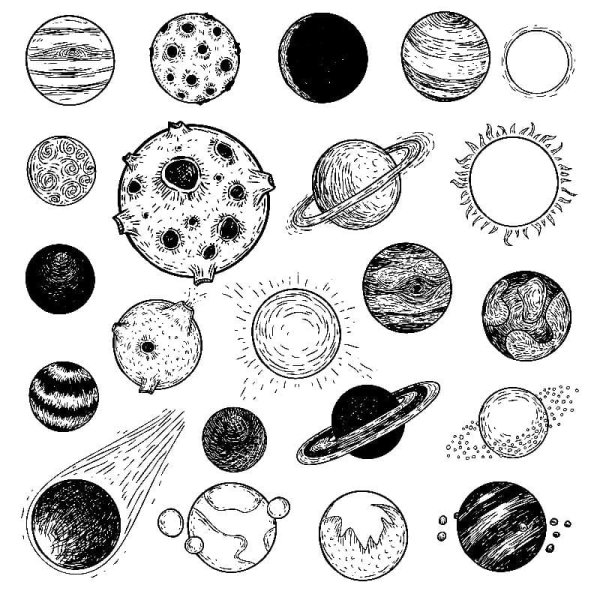 Маленький принц иллюстрации планеты