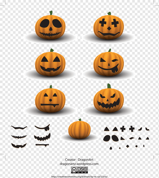 Мордочки для тыквы на Хэллоуин