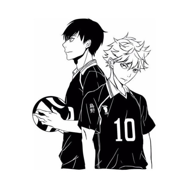 Кагеяма волейбол чёрно белый