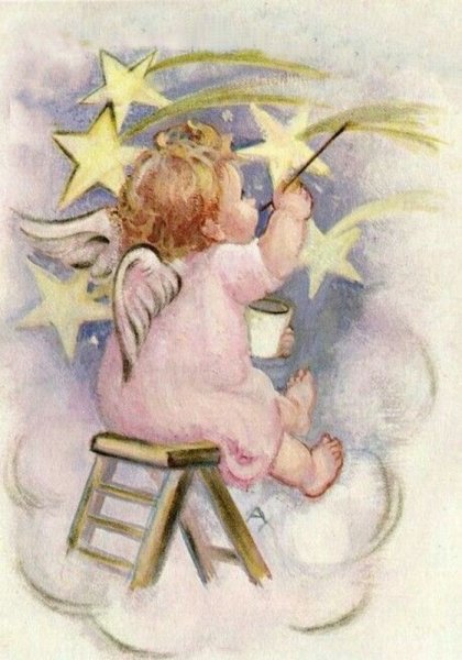 Старинные открытки с ангелами