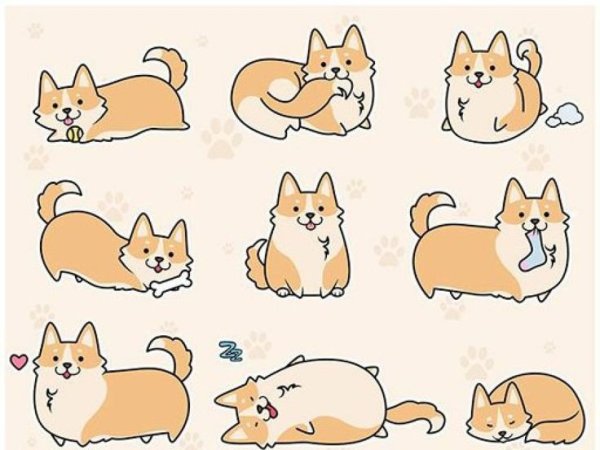 Маленькие рисунки корги