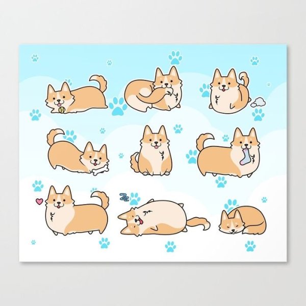 Корги для срисовки милые